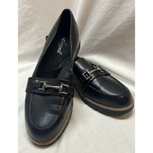 Xappeal Nellie Womens Chunky Lug Sole Loafers Black Horsebit Black Size 10